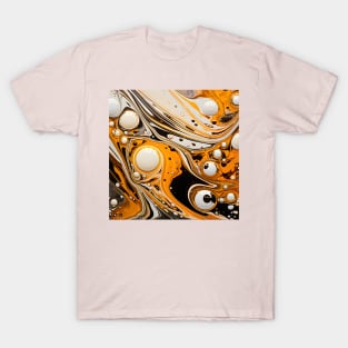 Golden Swirls Abstract Elegance T-Shirt